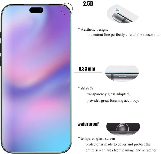 iPhone 17 ,17 Pro 17 Air,17 pro Max, Screen Protector, [2 Pack] Premium Quality Guard Film, Case Friendly, Shatterproof, Shockproof, Scratchproof, Oilproof